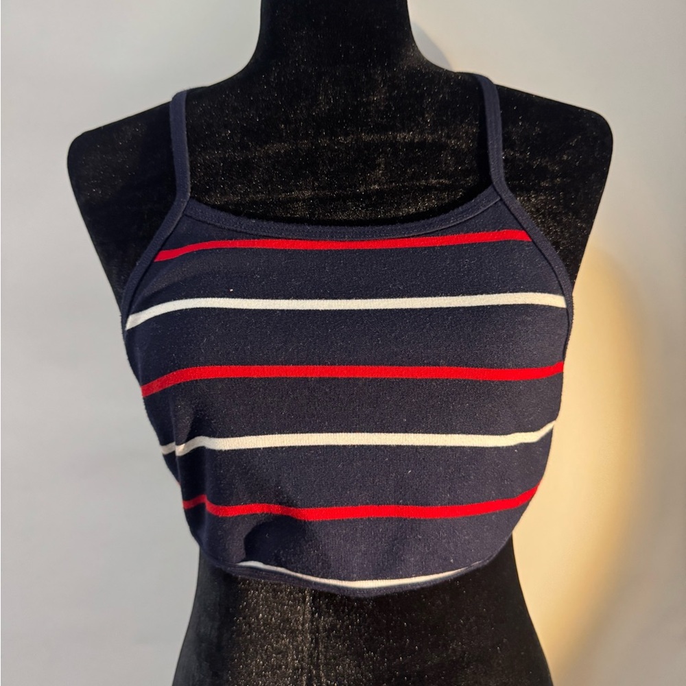 American Apparel Denim Top with Red and White Stripes